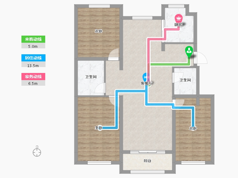 河北省-秦皇岛市-兴桐鑫城-101.04-户型库-动静线