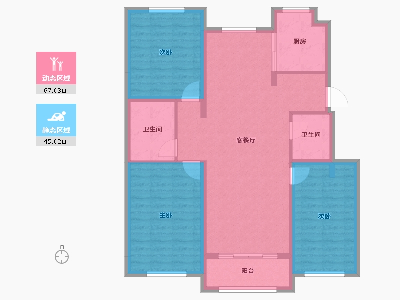 河北省-秦皇岛市-兴桐鑫城-101.04-户型库-动静分区