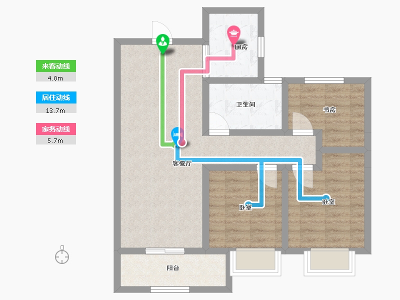 浙江省-丽水市-和泰南城璟园-71.19-户型库-动静线