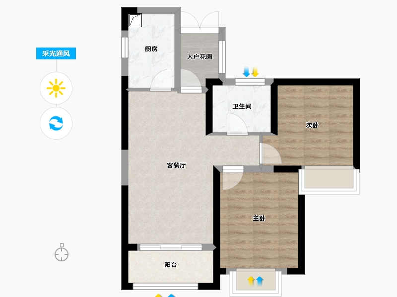 福建省-福州市-罗源湾滨海新城-68.00-户型库-采光通风