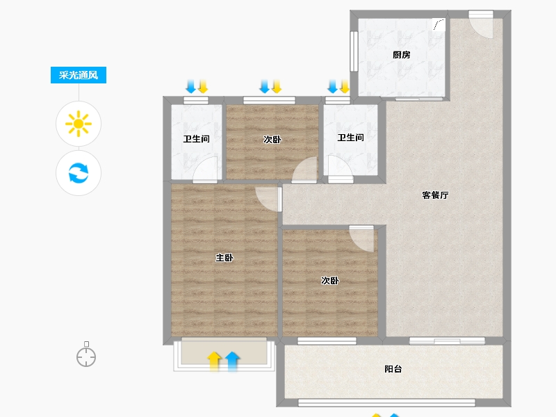 湖北省-黄冈市-义水星城-98.22-户型库-采光通风