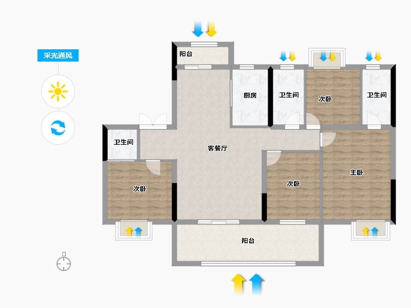 湖北省-宜昌市-建投时代印-114.80-户型库-采光通风