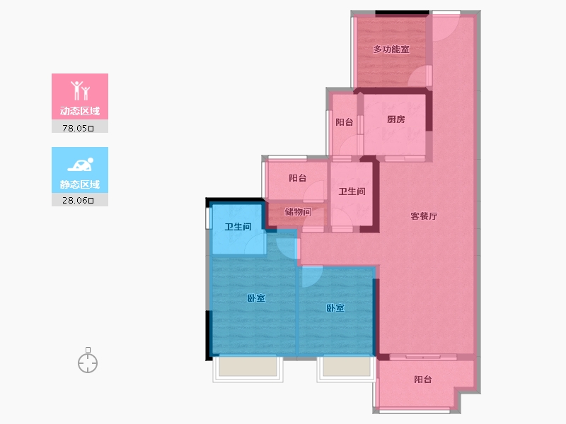 广东省-湛江市-廉江碧桂园大成花园-93.91-户型库-动静分区