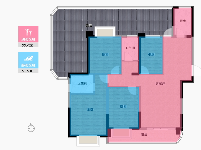 湖南省-岳阳市-福天城-134.68-户型库-动静分区