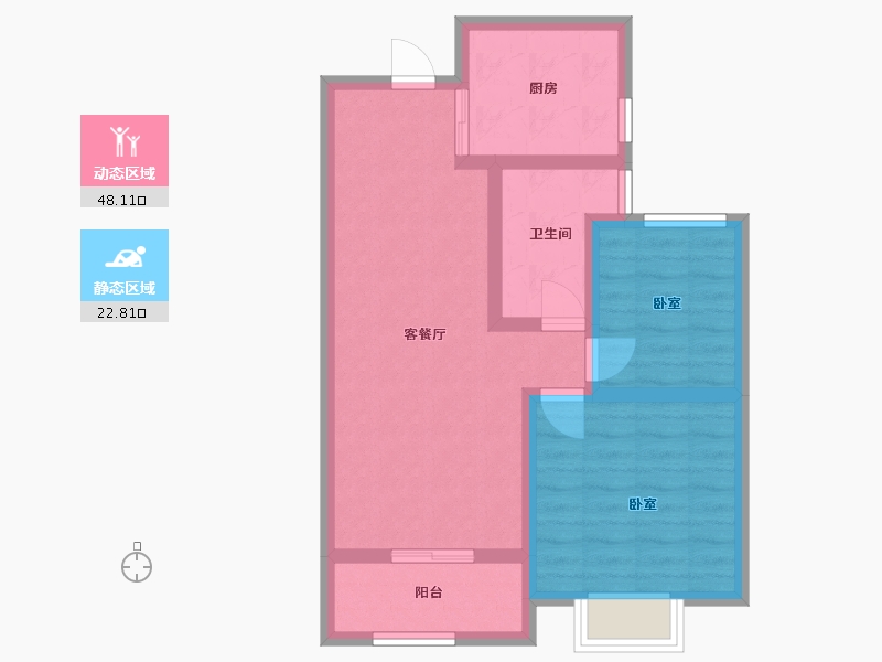 浙江省-丽水市-和泰南城璟园-62.42-户型库-动静分区