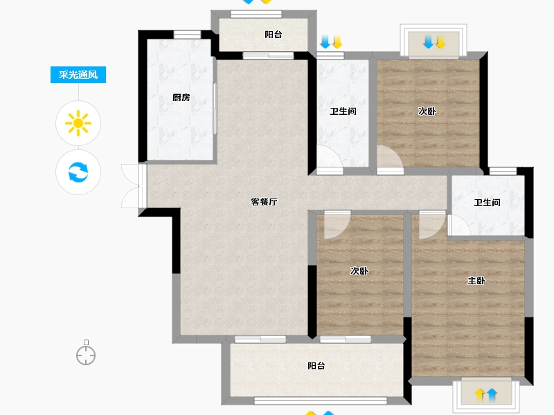 湖北省-宜昌市-建投时代印-100.19-户型库-采光通风