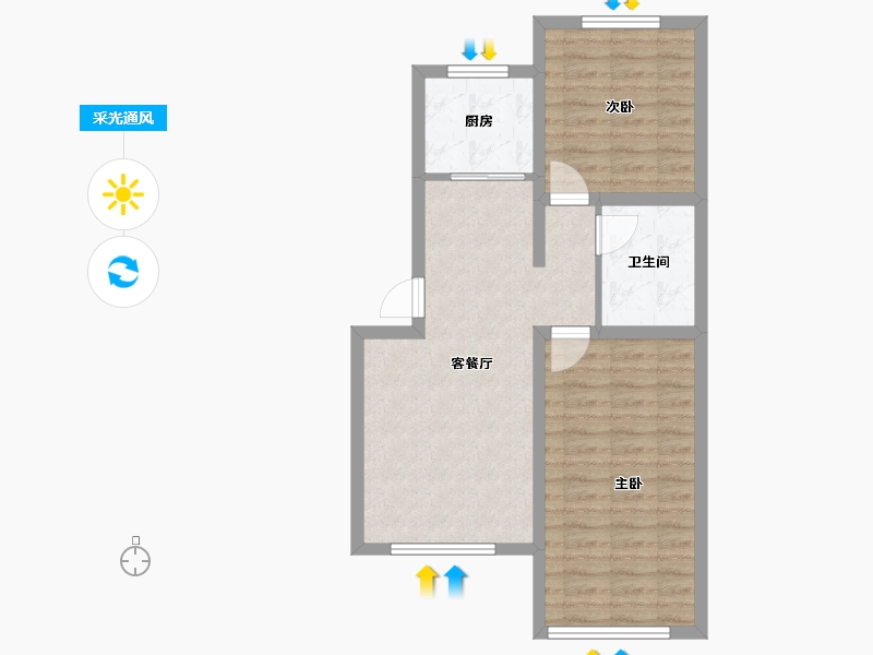 河北省-秦皇岛市-兴桐鑫城-62.43-户型库-采光通风