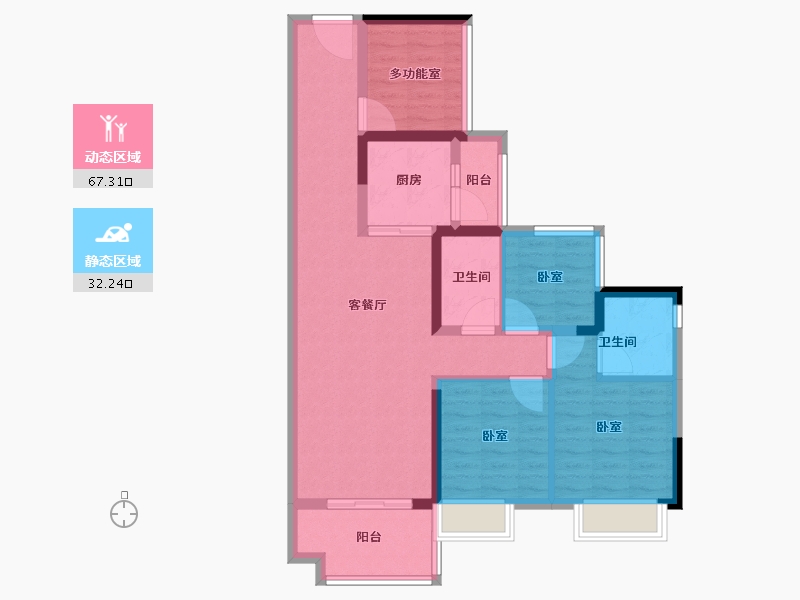 广东省-湛江市-廉江碧桂园大成花园-88.00-户型库-动静分区