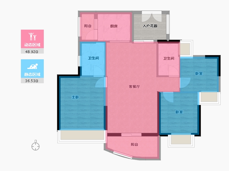 广东省-佛山市-君御海城-82.95-户型库-动静分区