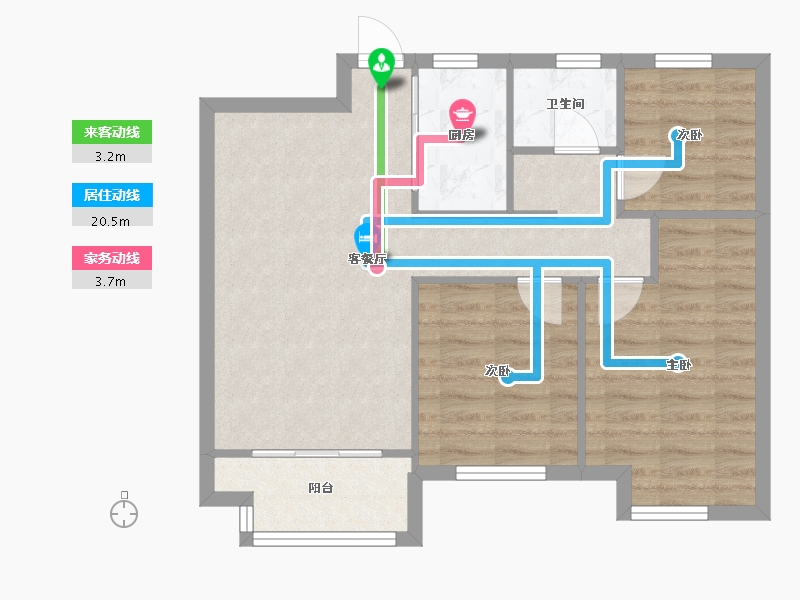 江苏省-无锡市-金科世界城-C区-70.00-户型库-动静线