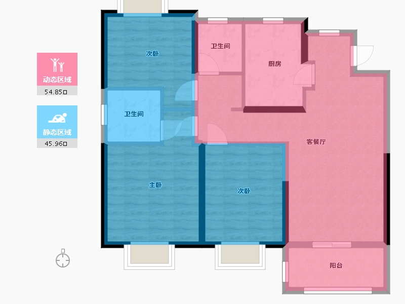 上海-上海市-上实海上菁英-90.00-户型库-动静分区