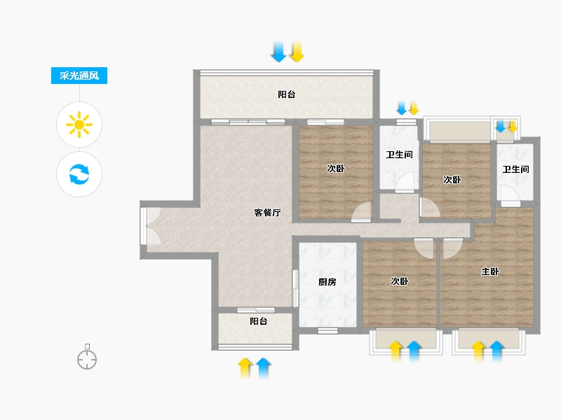 广东省-湛江市-湛江招商国际邮轮城-111.20-户型库-采光通风