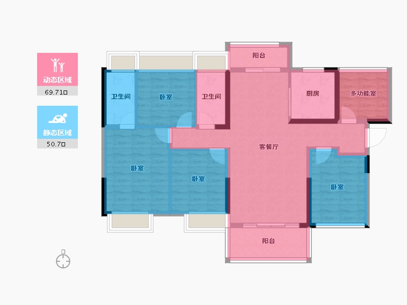 广东省-湛江市-廉江碧桂园大成花园-107.57-户型库-动静分区