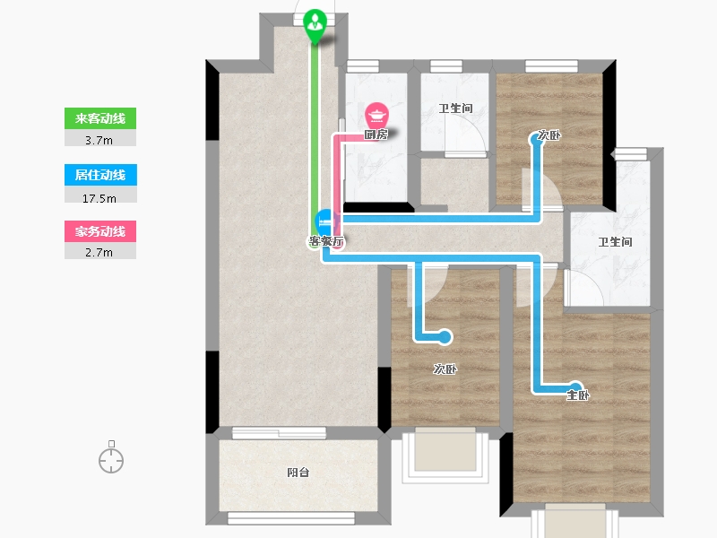 江西省-吉安市-鹭洲学府-59.73-户型库-动静线