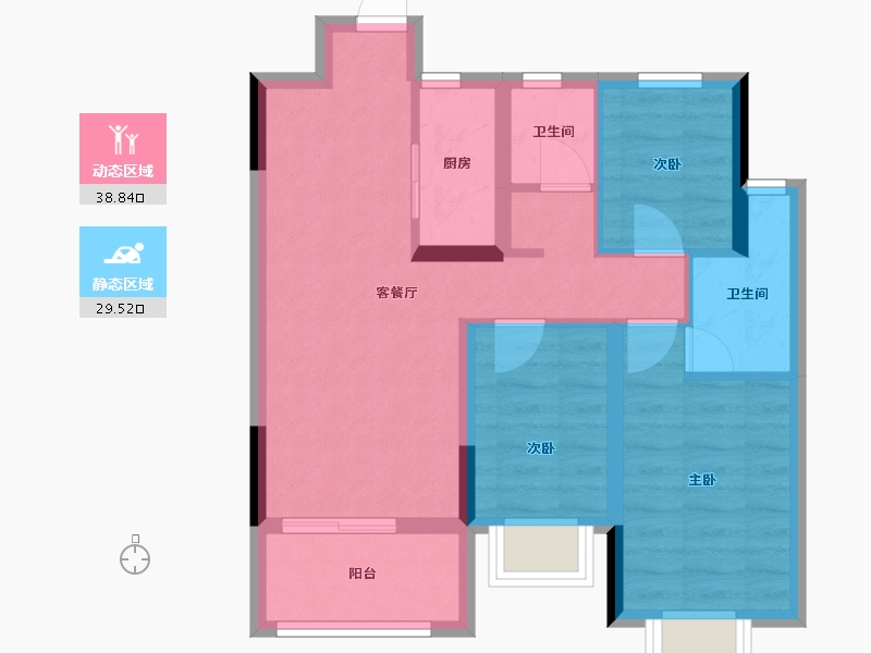 江西省-吉安市-鹭洲学府-59.73-户型库-动静分区