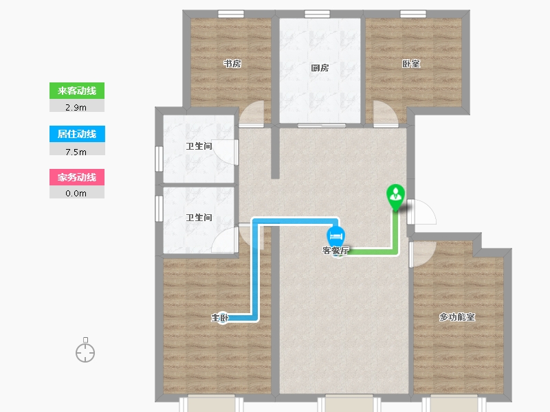 河北省-秦皇岛市-万科未来城二期-99.48-户型库-动静线