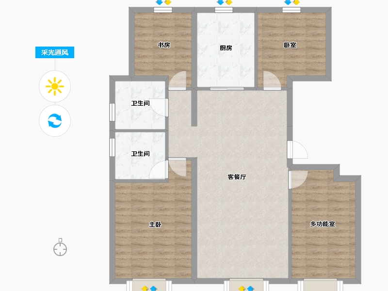 河北省-秦皇岛市-万科未来城二期-99.48-户型库-采光通风