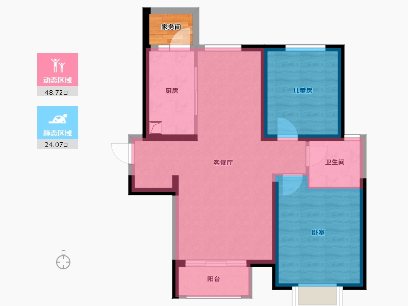 河北省-秦皇岛市-中冶玉带湾-67.22-户型库-动静分区