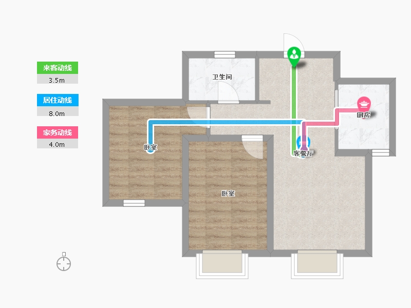 河北省-秦皇岛市-万科未来城二期-57.20-户型库-动静线