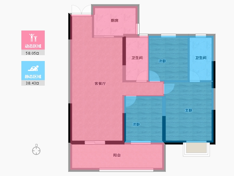 湖北省-宜昌市-建投时代印-86.40-户型库-动静分区