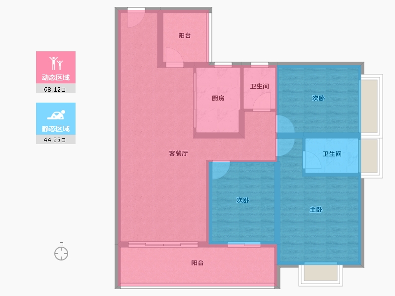 广东省-湛江市-湛江招商国际邮轮城-100.81-户型库-动静分区