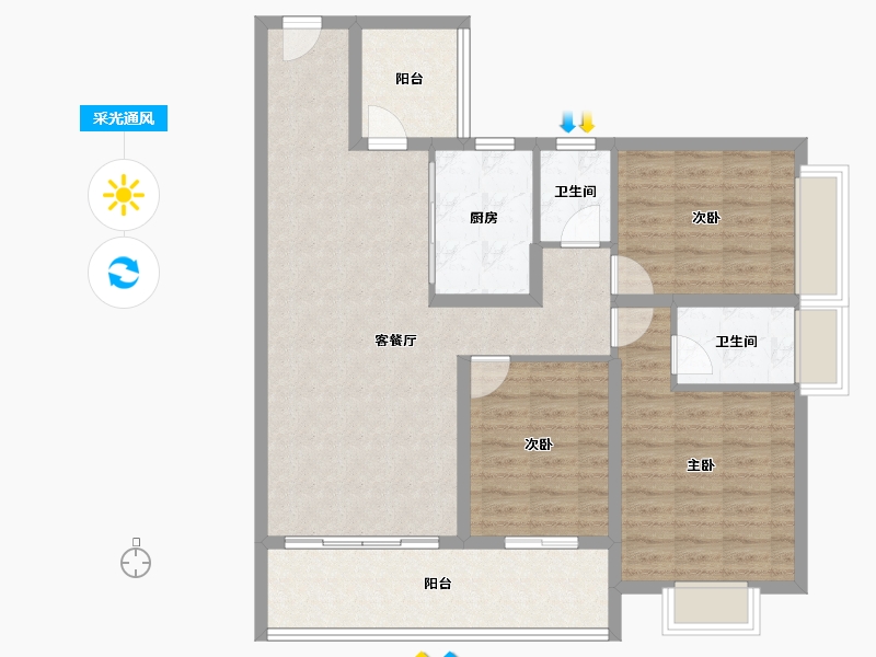 广东省-湛江市-湛江招商国际邮轮城-100.81-户型库-采光通风