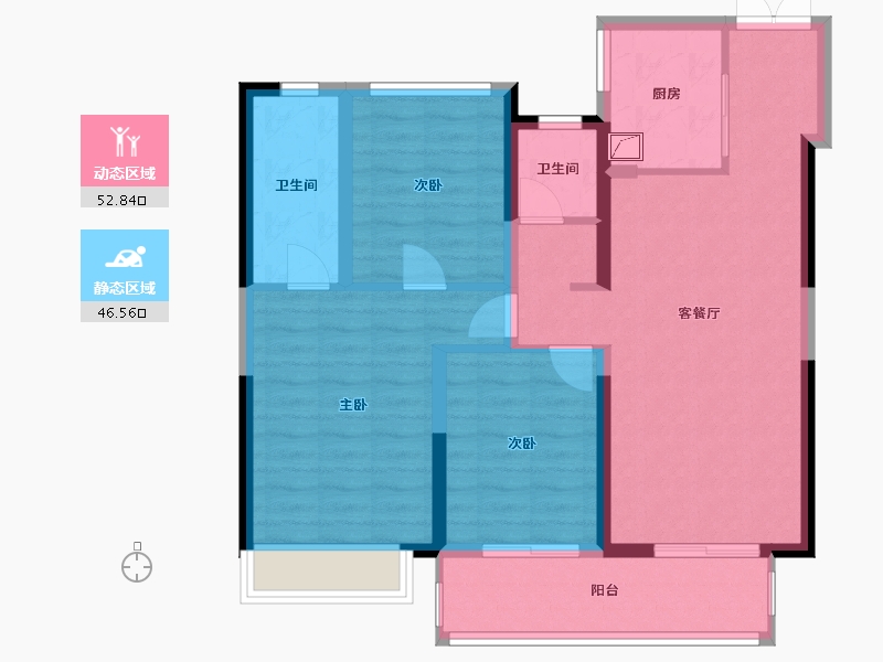 湖南省-常德市-嘉宇柳湖印-90.14-户型库-动静分区