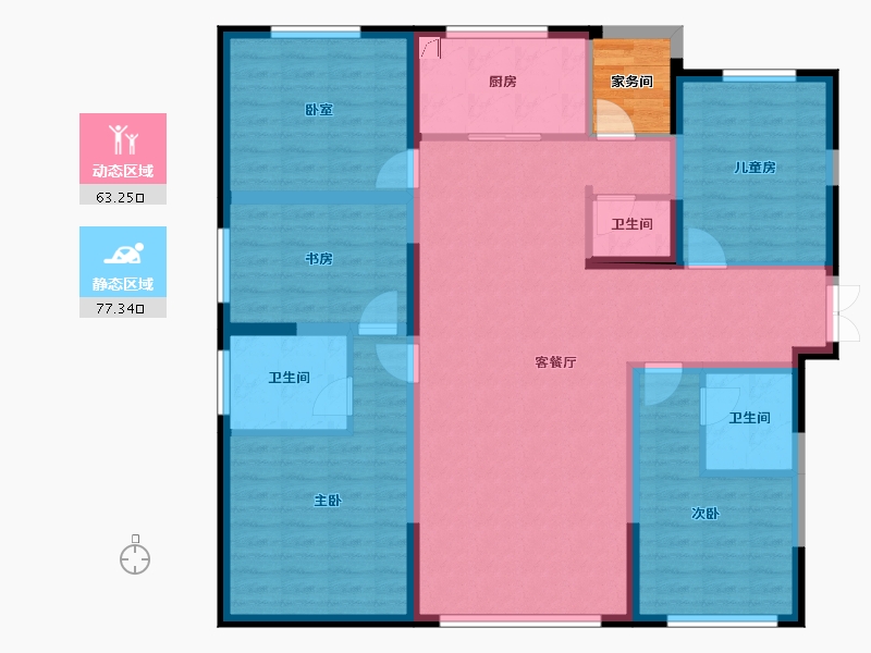 河北省-秦皇岛市-中冶玉带湾-129.65-户型库-动静分区