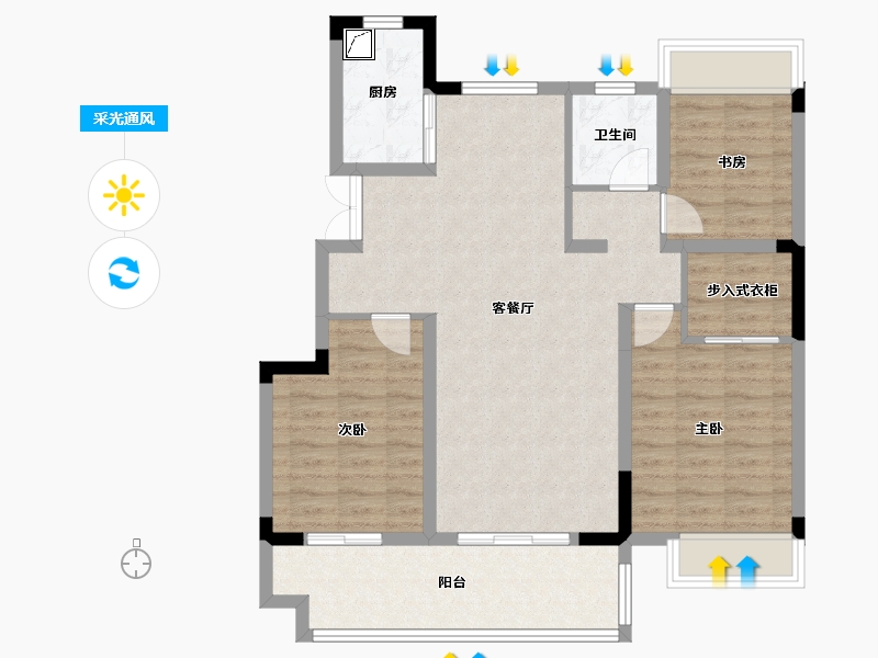 安徽省-六安市-远大舒州府-92.00-户型库-采光通风