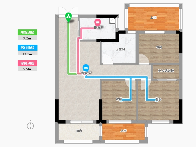 浙江省-金华市-白林新区-80.00-户型库-动静线