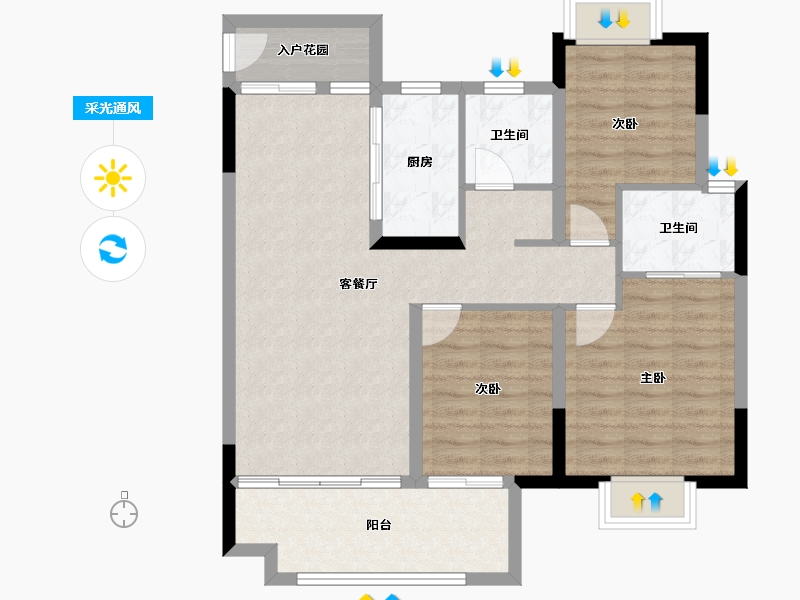 江西省-吉安市-东投金鼎城-87.61-户型库-采光通风