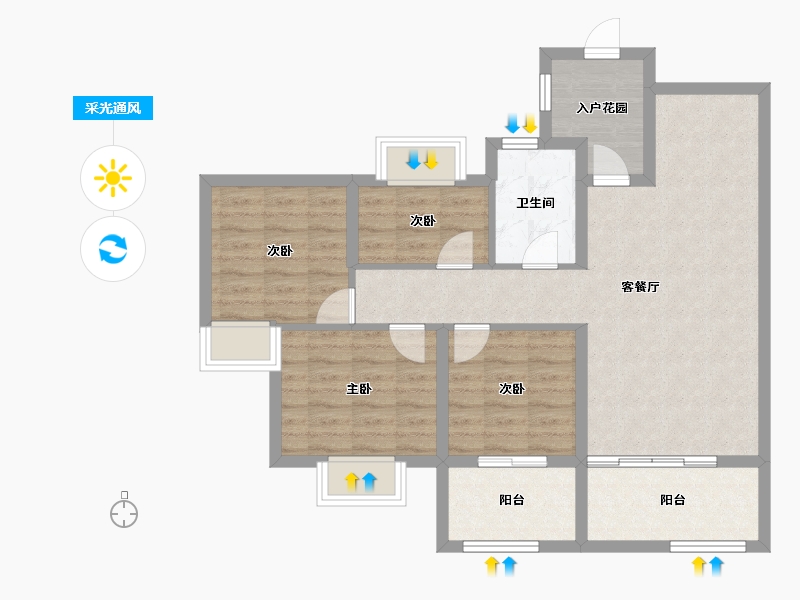 江西省-吉安市-东山中央首府-85.91-户型库-采光通风