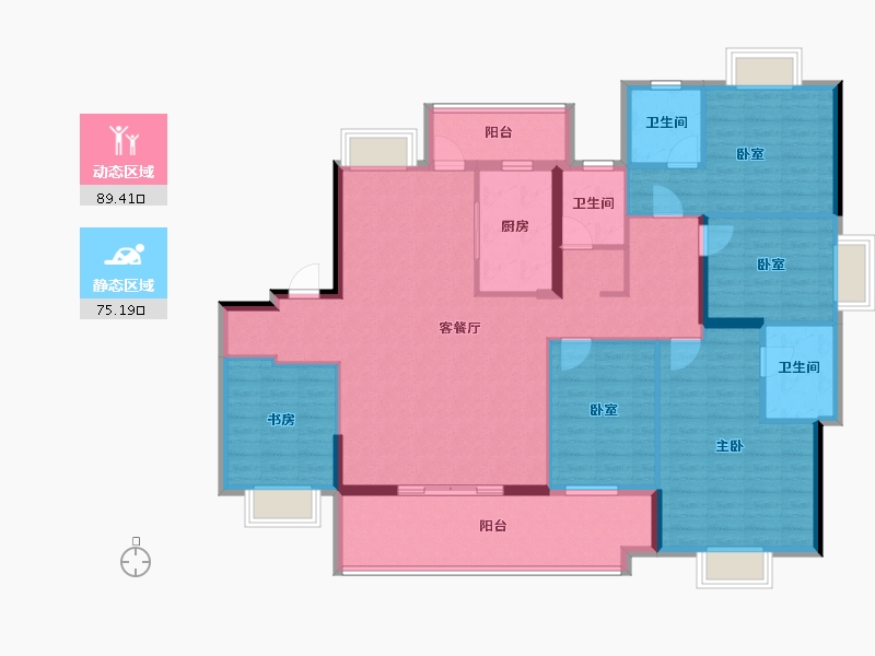 贵州省-铜仁市-天辰玖悦府-149.03-户型库-动静分区