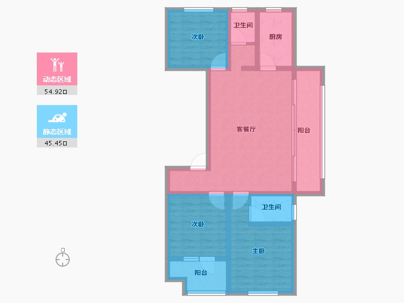 山东省-日照市-山海大象和悦万家-88.80-户型库-动静分区