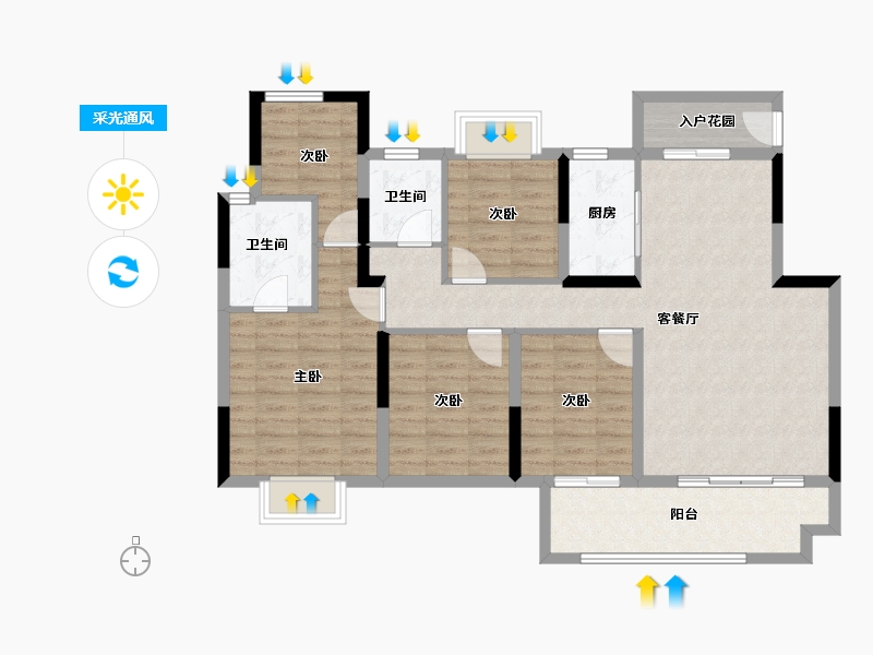 江西省-吉安市-东投金鼎城-104.85-户型库-采光通风