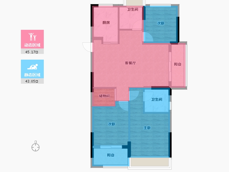 浙江省-丽水市-金地云著-78.88-户型库-动静分区