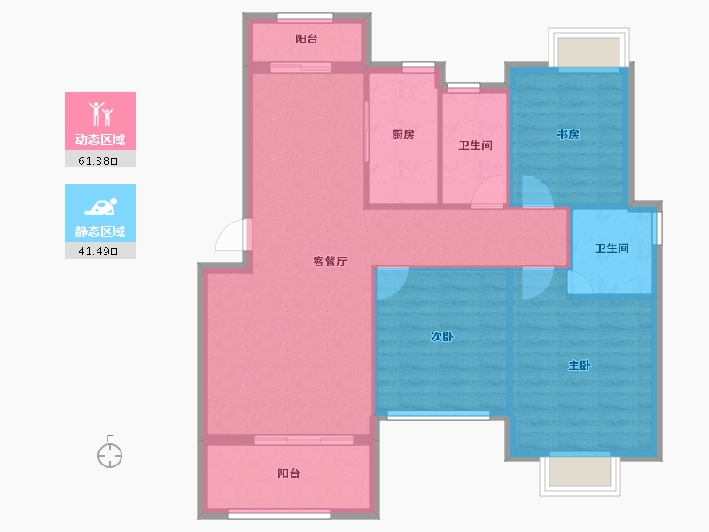 江西省-吉安市-东山金色海岸-93.54-户型库-动静分区