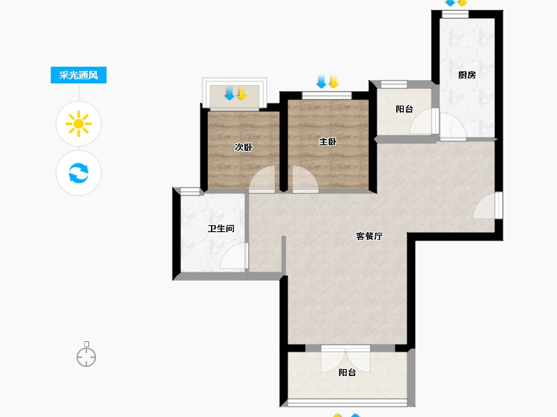 河北省-秦皇岛市-秦皇岛恒大悦府-68.00-户型库-采光通风