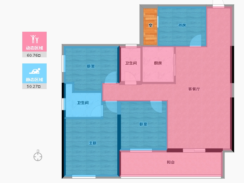 贵州省-铜仁市-天辰玖悦府-102.40-户型库-动静分区