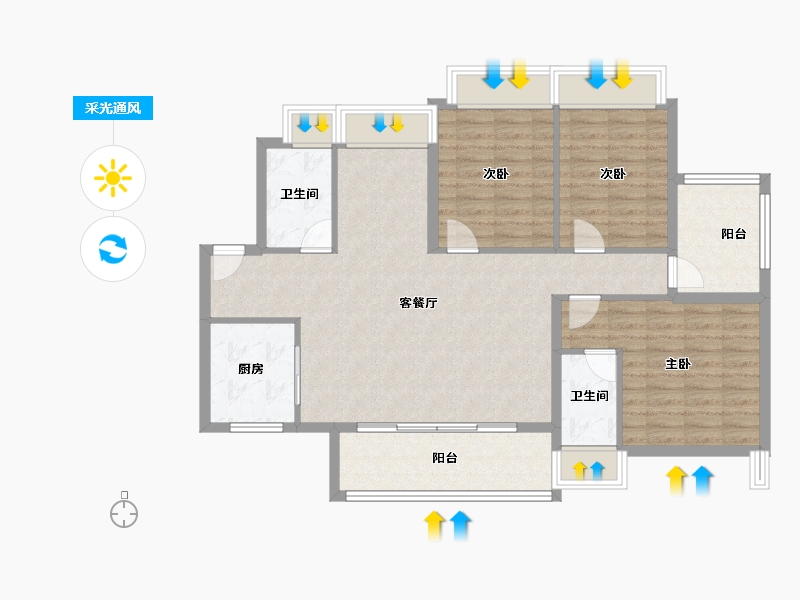 广东省-湛江市-湛江爱琴海国际广场-102.40-户型库-采光通风