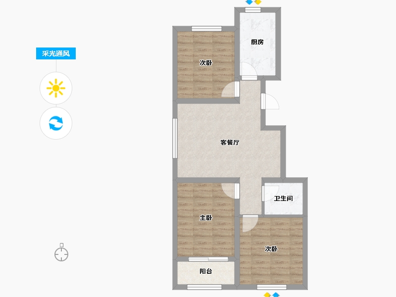 河北省-秦皇岛市-兴桐鑫城-65.54-户型库-采光通风