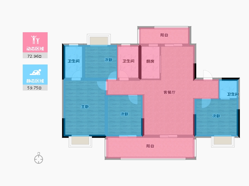 湖北省-宜昌市-建投时代印-118.60-户型库-动静分区