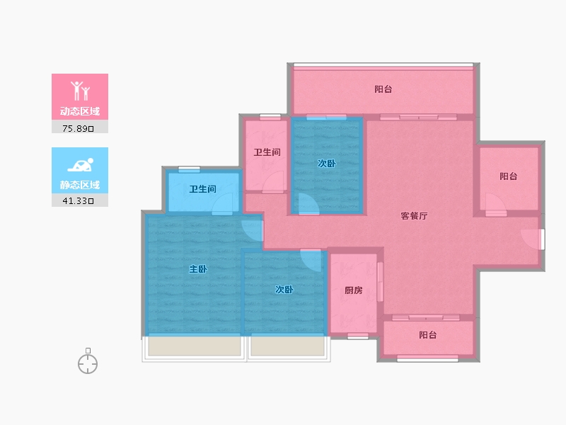 广东省-湛江市-湛江招商国际邮轮城-104.81-户型库-动静分区