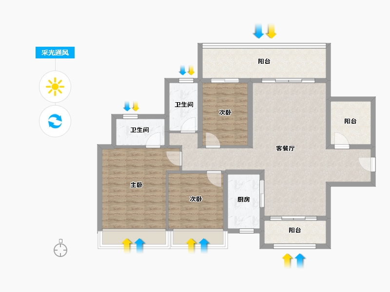 广东省-湛江市-湛江招商国际邮轮城-104.81-户型库-采光通风