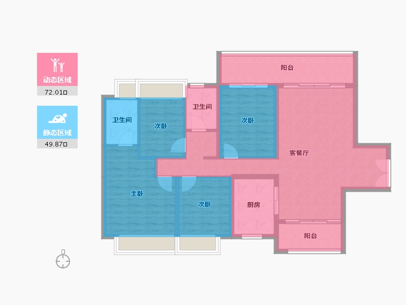 广东省-湛江市-湛江招商国际邮轮城-109.61-户型库-动静分区