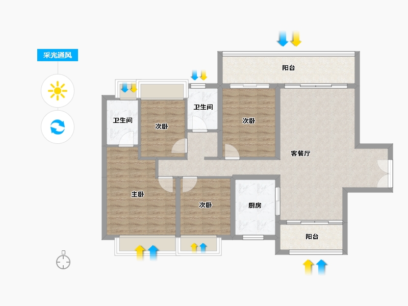 广东省-湛江市-湛江招商国际邮轮城-109.61-户型库-采光通风