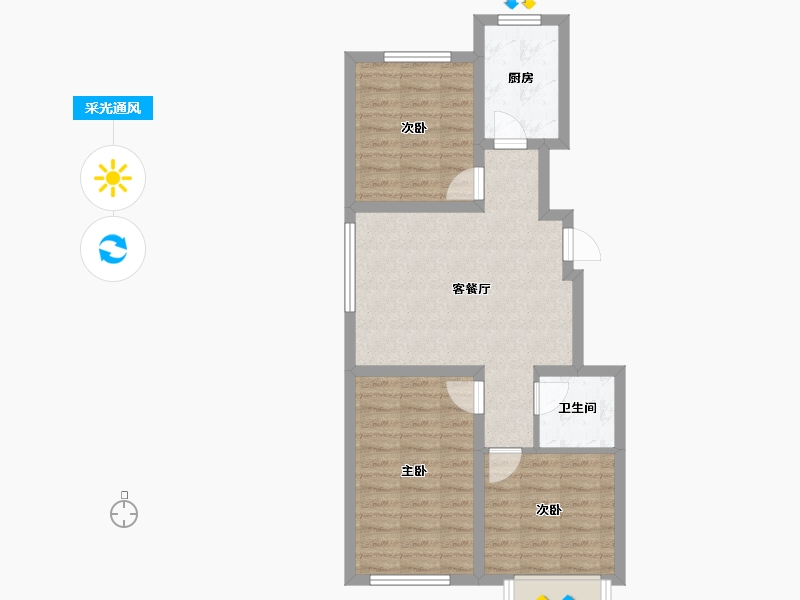 河北省-秦皇岛市-兴桐鑫城-65.20-户型库-采光通风