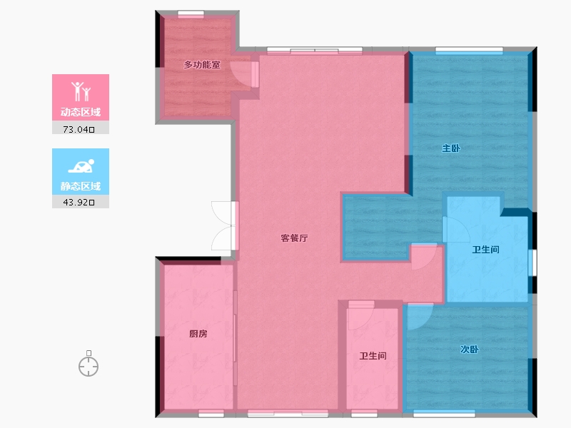 海南省-海口市-​佳元江畔锦御-107.23-户型库-动静分区