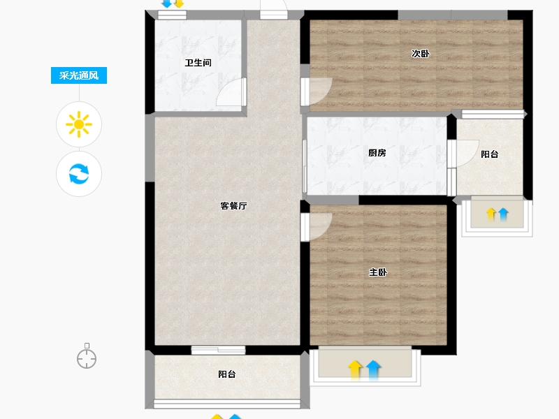 河北省-秦皇岛市-秦皇岛恒大城-77.00-户型库-采光通风