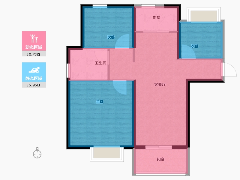 河北省-秦皇岛市-秦皇岛恒大悦府-78.00-户型库-动静分区